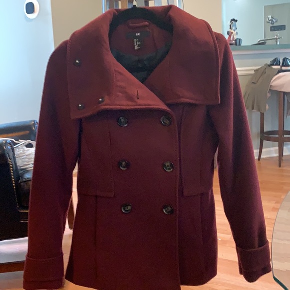 plum pea coat